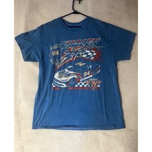 Van Halen Shirt Mens Size Large Blue Short Sleeve Nascar Car #84